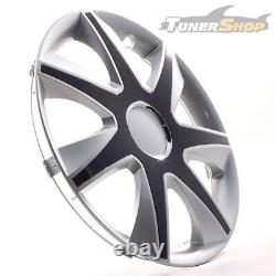 4 Hub Caps 16 Inch Wheel Trims Covers Run IV silber / schwarz for Citroen Ford L