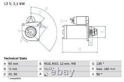 BOSCH Starter Motor for Renault Grand Scenic dCi F9Q803 1.9 May 2005 to May 2009