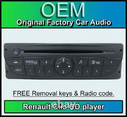Renault Clio CD player, Renault car stereo, radio code, removal keys 281150049RT