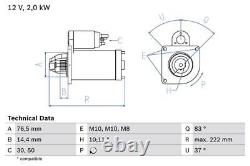 STARTER 0 986 023 530 FOR RENAULT LAGUNA/II/Grandtour/Sport/Tourer/III TRAFIC