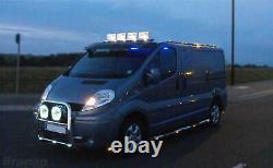 To Fit 2014+ Renault Trafic Steel Front Low Roof Light Bar + LEDs + Spots